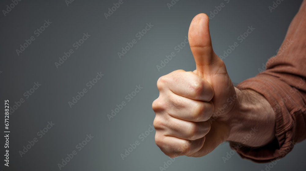 A person is giving a thumbs up sign