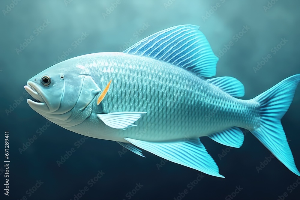 Underwater coral reef landscape with fish, generative ai, in the deep blue ocean with colorful marine life Underwater coral reef landscape with fish, generative ai, in the deep blue ocean with colorful marine life