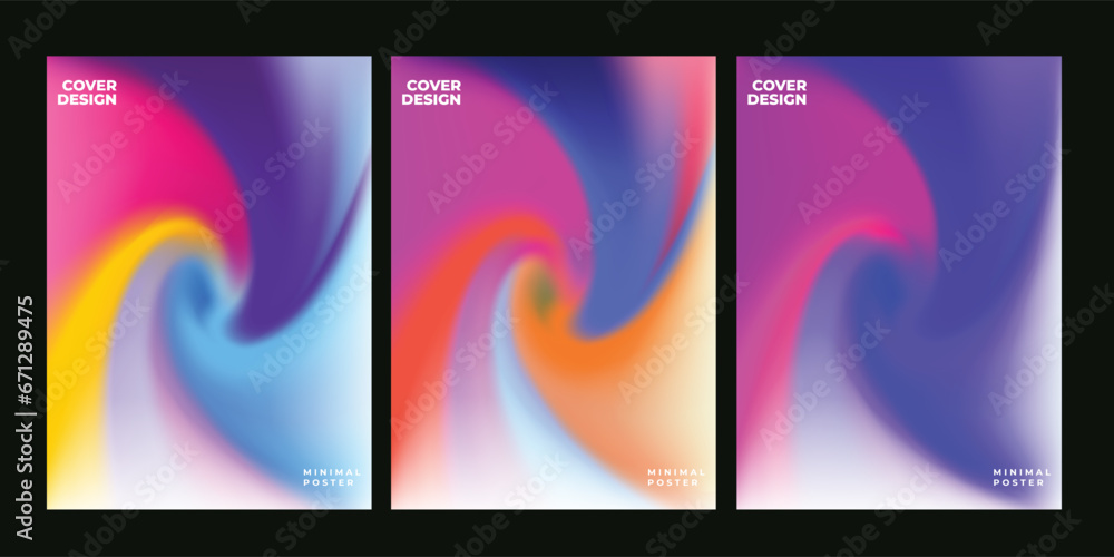 Abstract colorful  gradient template, set of colorful gradient background 