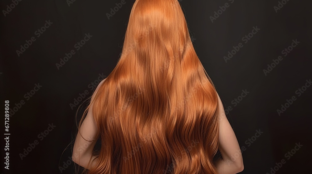 Very long healthy hair advertisement, light brown long hair with reddish undertones, young beautiful white woman model, generative ai Very long healthy hair advertisement, light brown long hair with reddish undertones, young beautiful white woman model, generative ai
