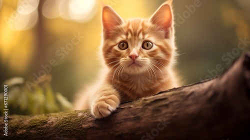 Small and cute kitten photo in sunlight, generative ai © nikolettamuhari