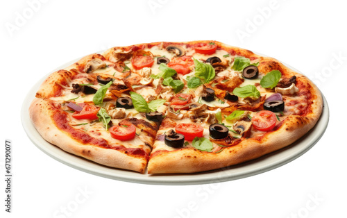 Tomato and Olive Pie on Transparent Background