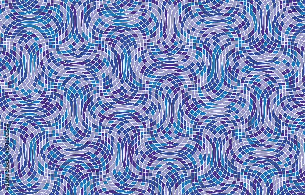 Fototapeta premium Wavy Mosaic Geometric Pattern.Beautiful mosaic design.Perfect for gift paper, web page background, greeting cards. Vector Illustration.