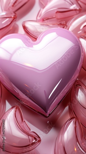 Heart made of glossy pink chrome UHD wallpaper