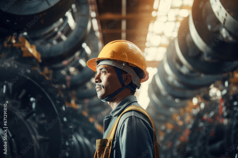 Portrait of man, oil gas refinery industry factory worker Portrait of man, oil gas refinery industry factory worker