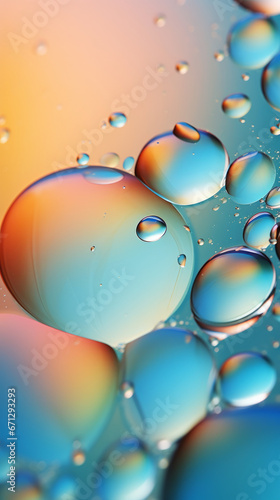 A close up of water droplets on a colorful surface