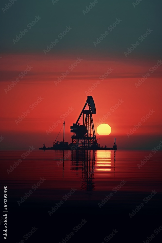 oil rig at sunset oil rig at sunset