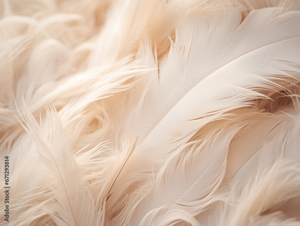 Background with beige feathers Background with beige feathers