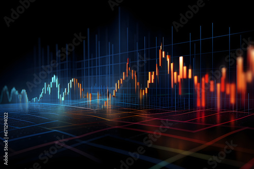 Business financial or stock market background. Business graph on stock market financial exchange generativ ai