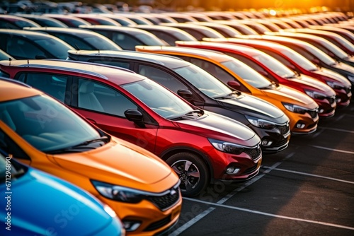 Car parking. Background with selective focus and copy space