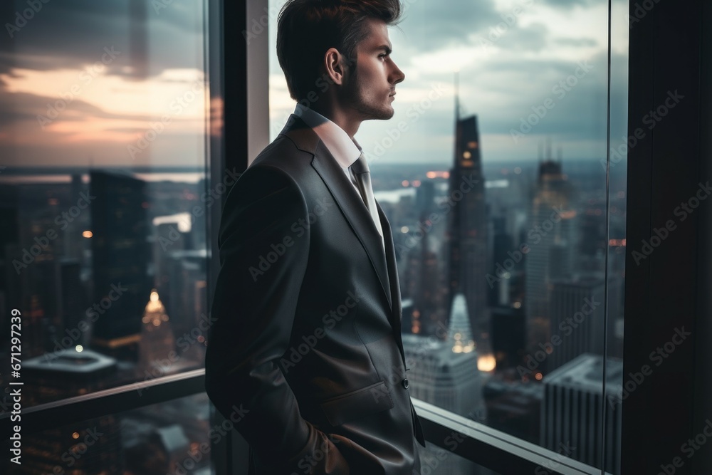 The man is a successful businessman. Portrait with selective focus and copy space The man is a successful businessman. Portrait with selective focus and copy space