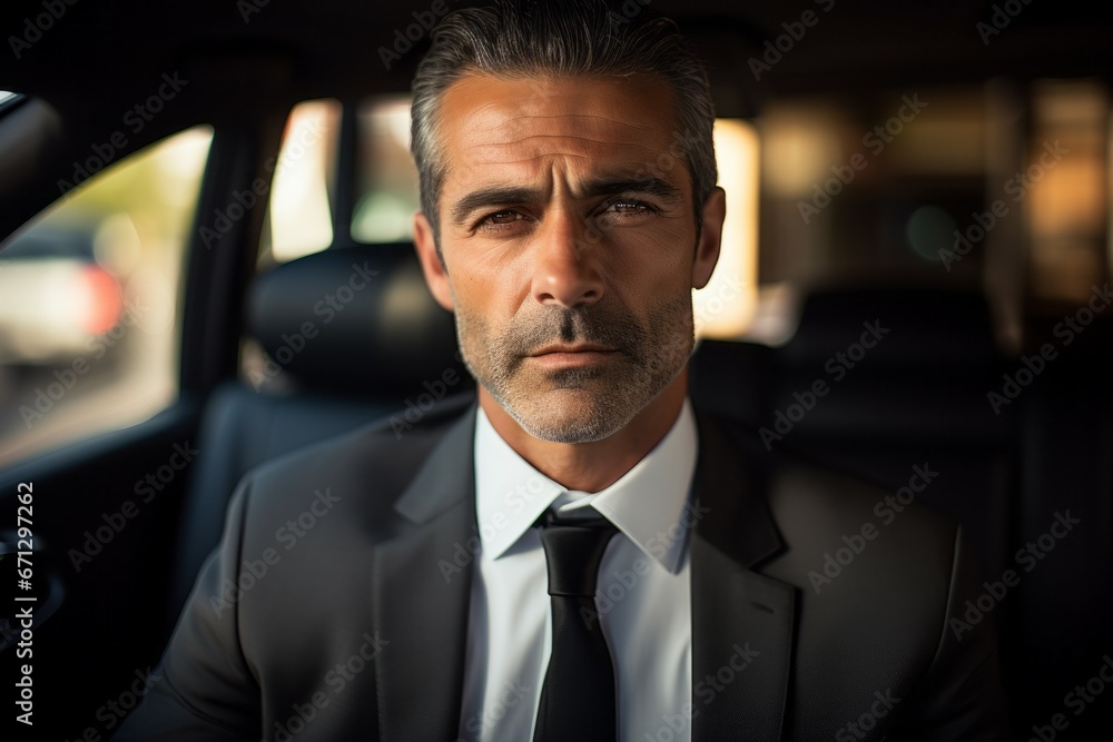Successful man. Businessman or politician. Portrait with selective focus and copy space Successful man. Businessman or politician. Portrait with selective focus and copy space