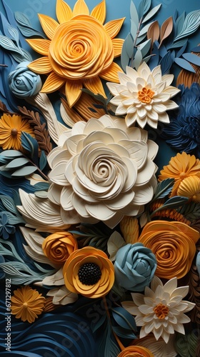Mosaic sunflower UHD wallpaper