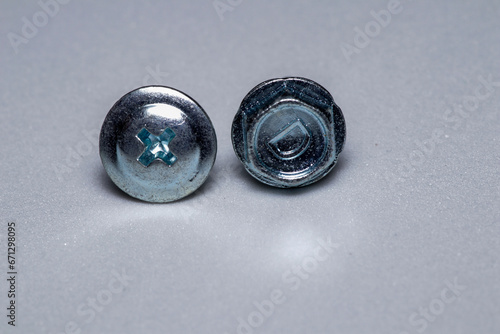 Photography self drilling screws with hex head and phillips head for joining metals