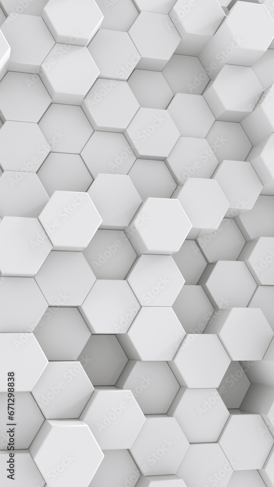 Naklejka premium White Hexagonal Background. 3D Futuristic abstract honeycomb mosaic white background.