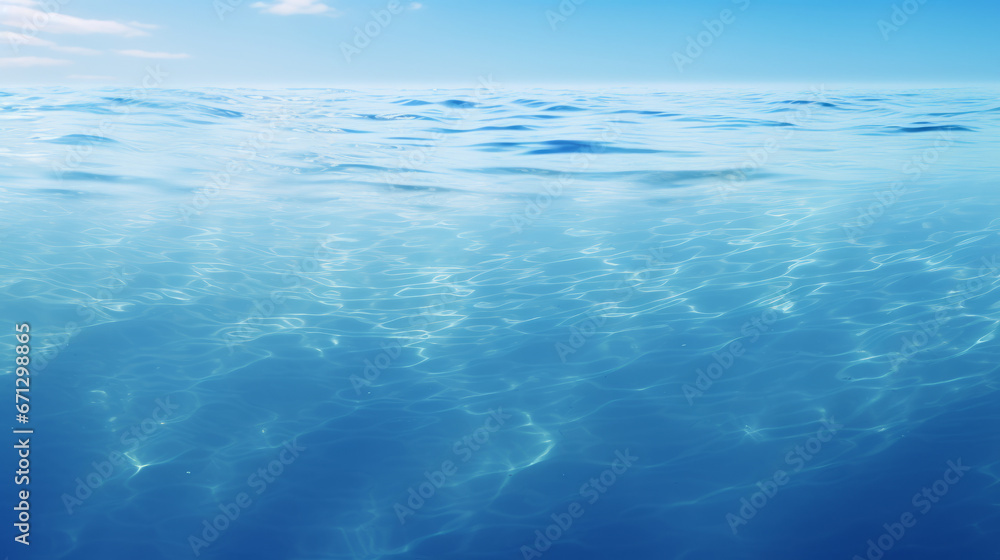 A view of the ocean from the bottom of the water