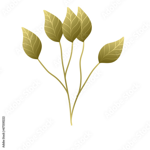 Gold leaf illustration