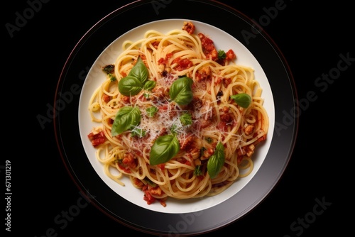 Spaghetti with tomato and cheese