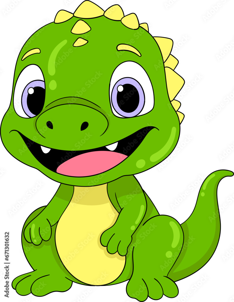 Fototapeta premium a green monster digimon dinosaur cartoon