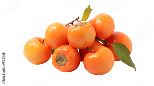 Persimmons on transparent background