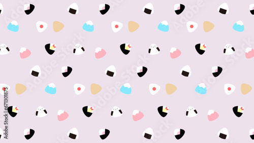 かわいいおにぎりパターン背景