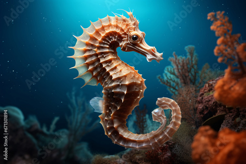 Exquisite aquatic equine  The Mediterranean Seahorse, Hippocampus guttulatus in its natural elegance © Saran