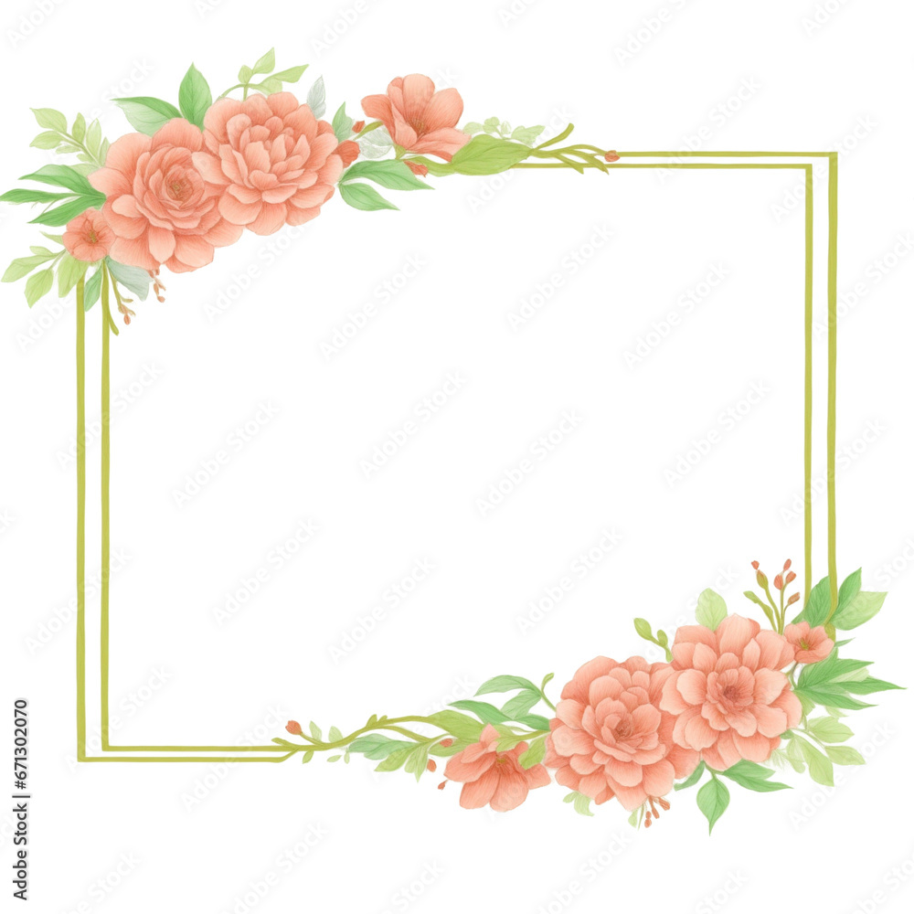 Flower border frame for invitation card PNG transparent background Flower border frame for invitation card PNG transparent background