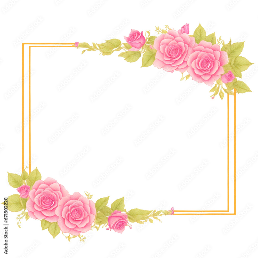 Flower border frame for invitation card PNG transparent background Flower border frame for invitation card PNG transparent background