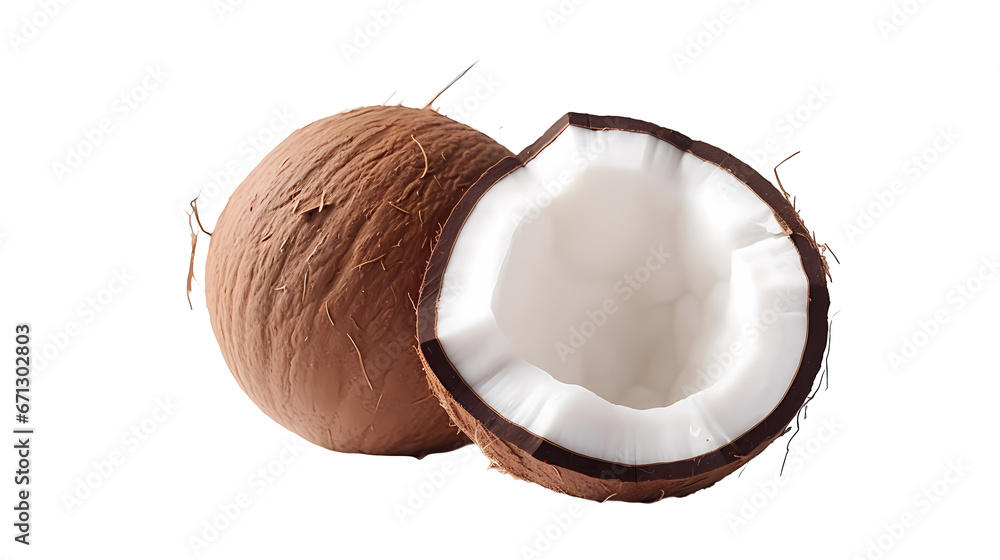 Coconut on transparent background