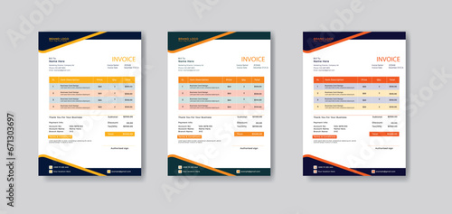 Vector corporate business professional flat design sales invoice design template for your business