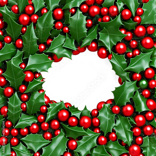 Isolated greenery festive holiday wreath © clsdesign