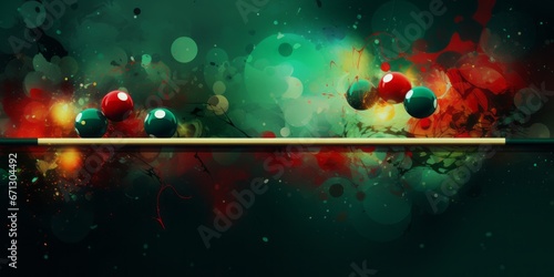 Abstract illustration of the game of pool or billiards. 