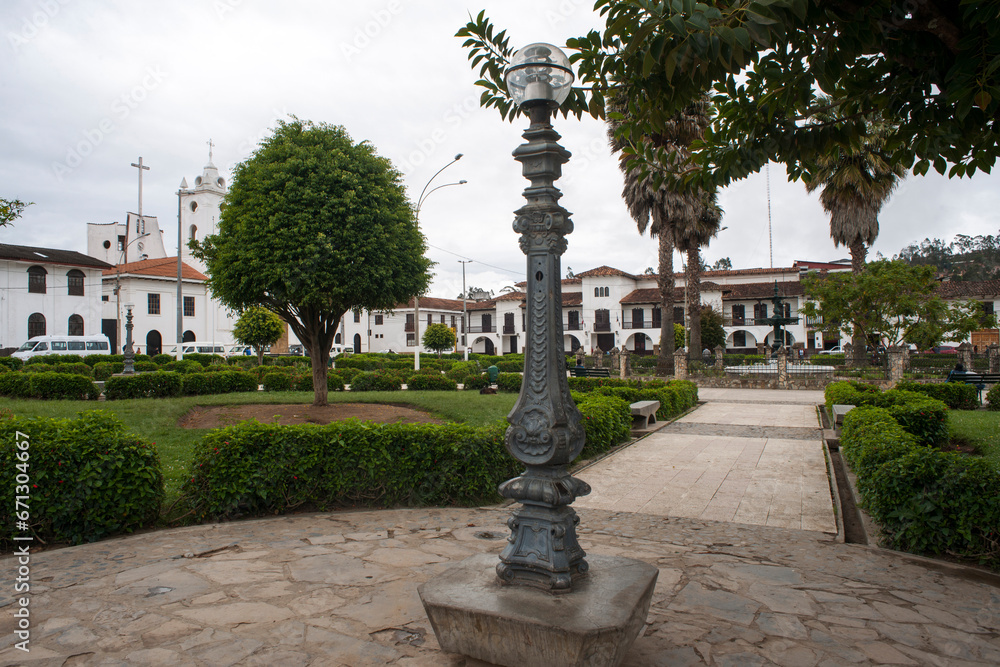 Fototapeta premium The historic center of Chachapoyas is one of the most beautiful in Peru, a point in the city adorned by its impeccable Plaza de Arma