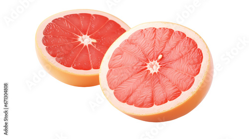 Red heart grapefruit on transparent background