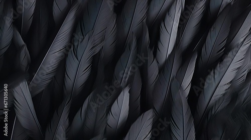 Beautiful black grey bird feathers pattern texture b © Jodie