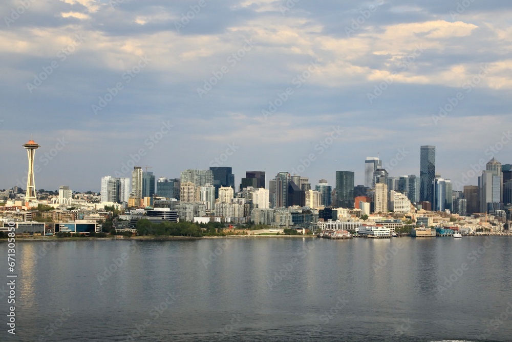 Seattle city seen from the Pacific Ocean 