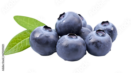 Blueberries on transparent background