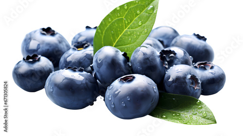 Blueberries on transparent background