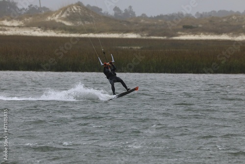Extreme sport Kite-surfing