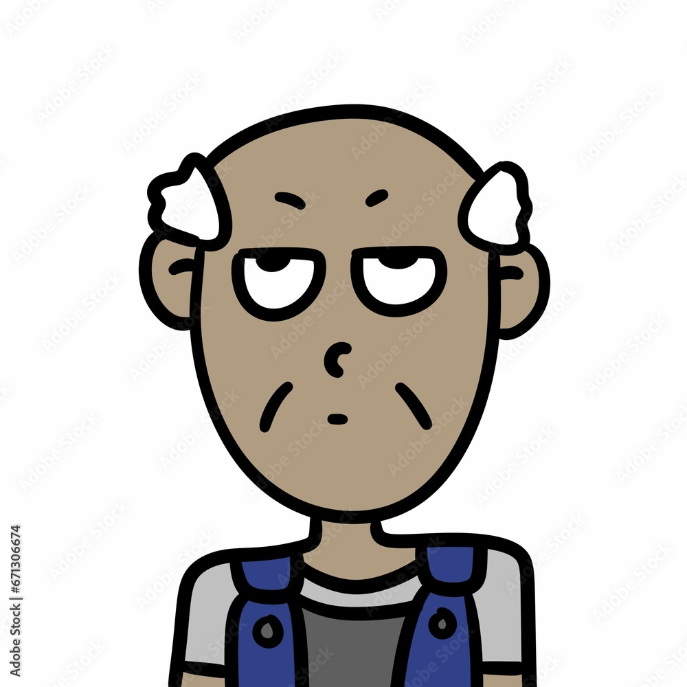 cartoon man with mustache on white background cartoon man with mustache on white background