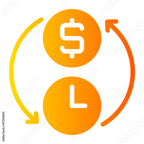 time is money gradient icon