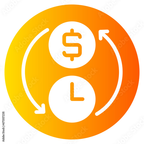time is money gradient icon