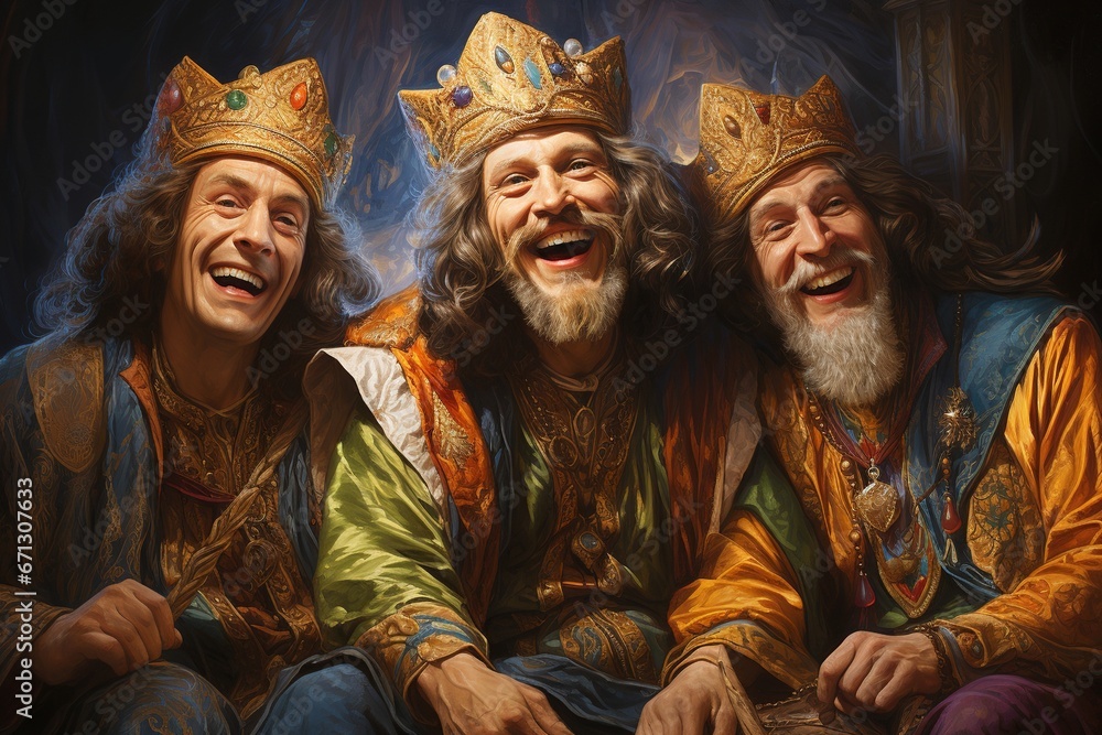 The Wise Men Bearing Precious Gifts of Gold, Frankincense, and Myrrh, Celebrating the Birth of Baby Jesus in Bethlehem The Wise Men Bearing Precious Gifts of Gold, Frankincense, and Myrrh, Celebrating the Birth of Baby Jesus in Bethlehem