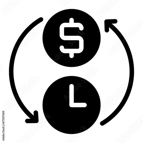 time is money glyph icon