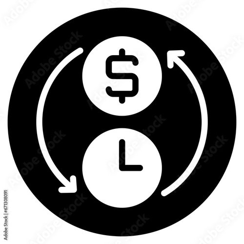 time is money glyph icon