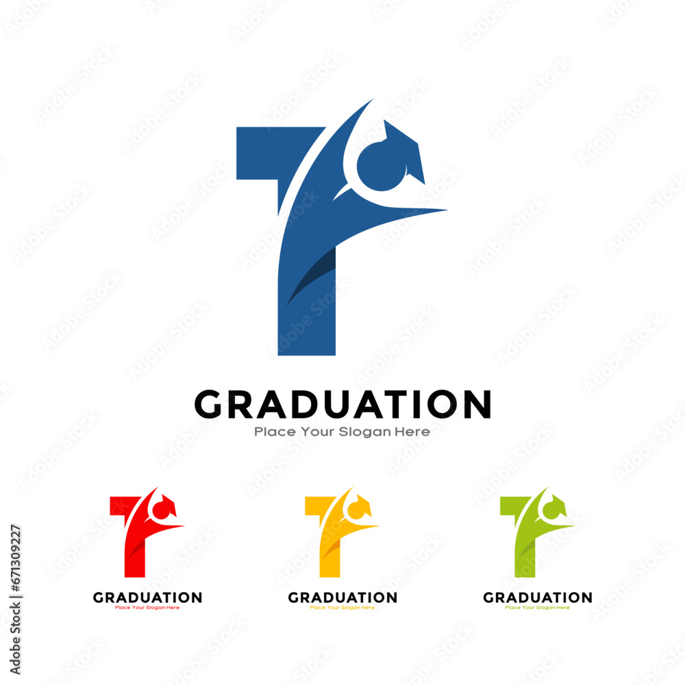Number 1 graduation with cap. Vector logo design. Suitable for business, education, initial name, poster and label Number 1 graduation with cap. Vector logo design. Suitable for business, education, initial name, poster and label