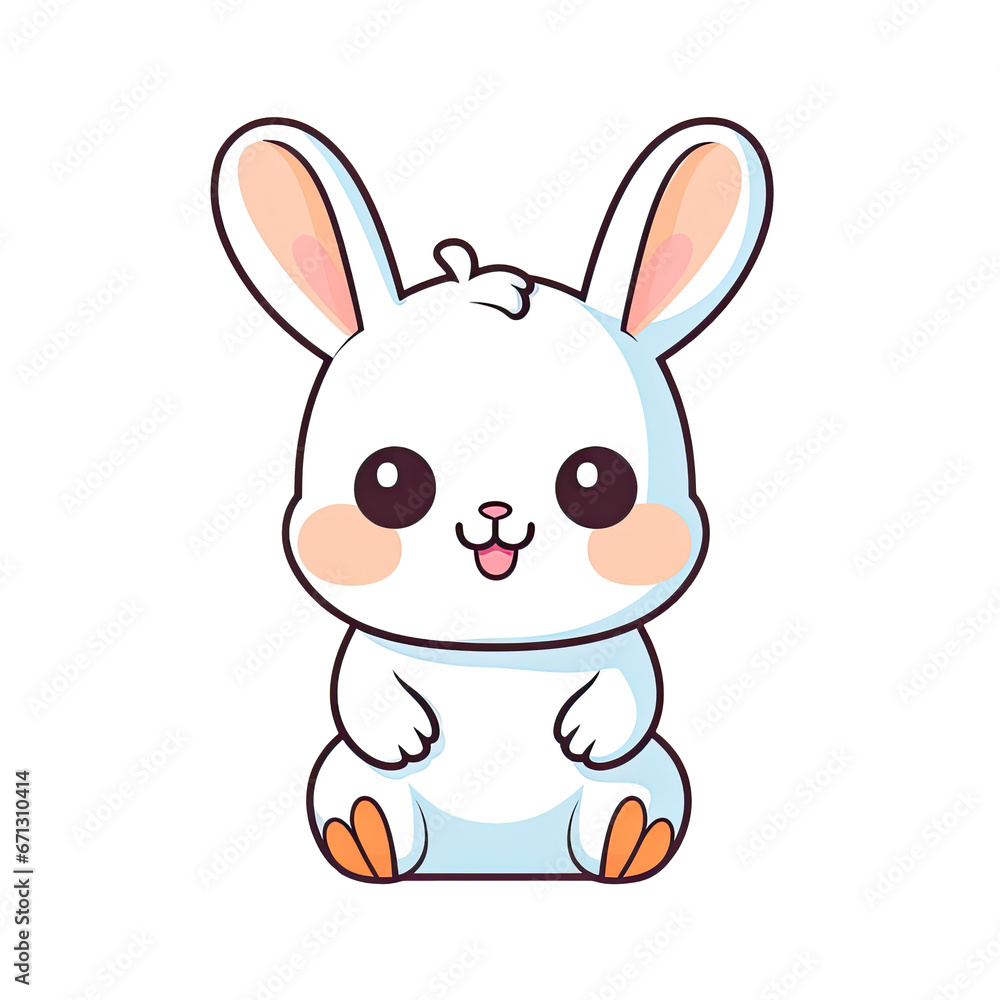 Illustration cute rabbit design character AI Generative Illustration cute rabbit design character AI Generative