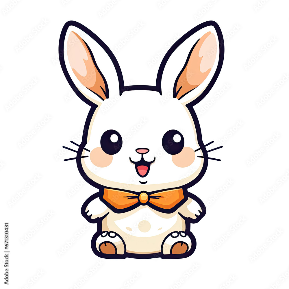 Illustration cute rabbit design character AI Generative