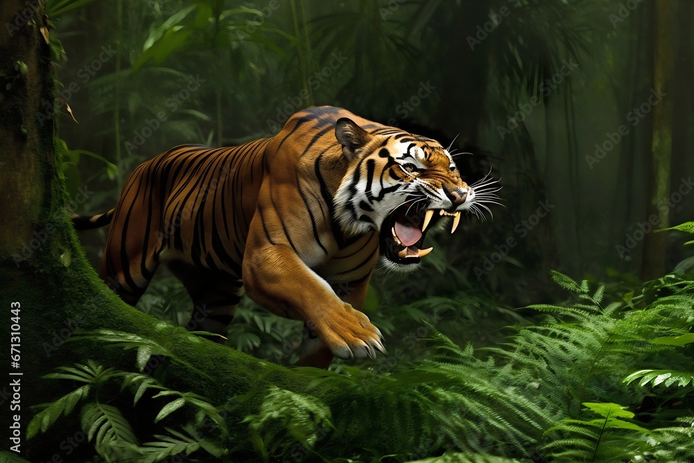 Tiger in the jungle, generative AI.