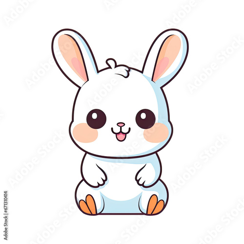 Illustration cute rabbit design character AI Generative